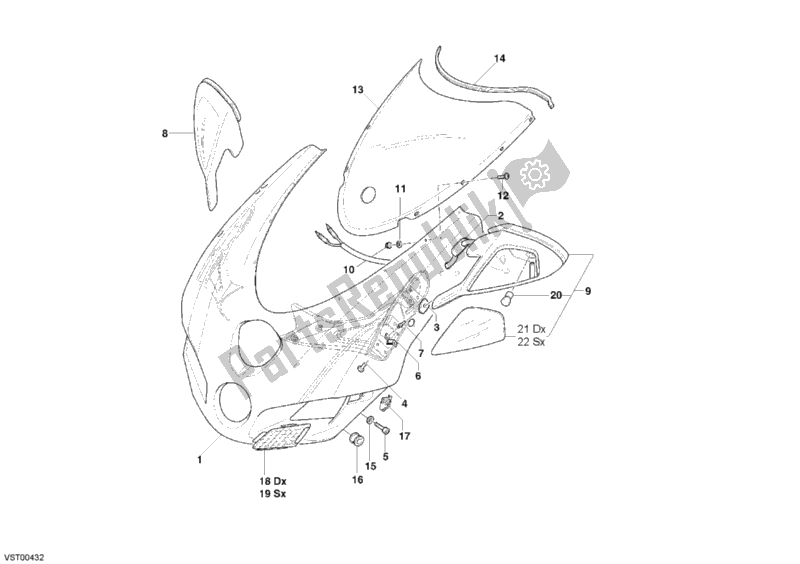 Wszystkie części do Os? Ona Ducati Superbike 749 R USA 2006